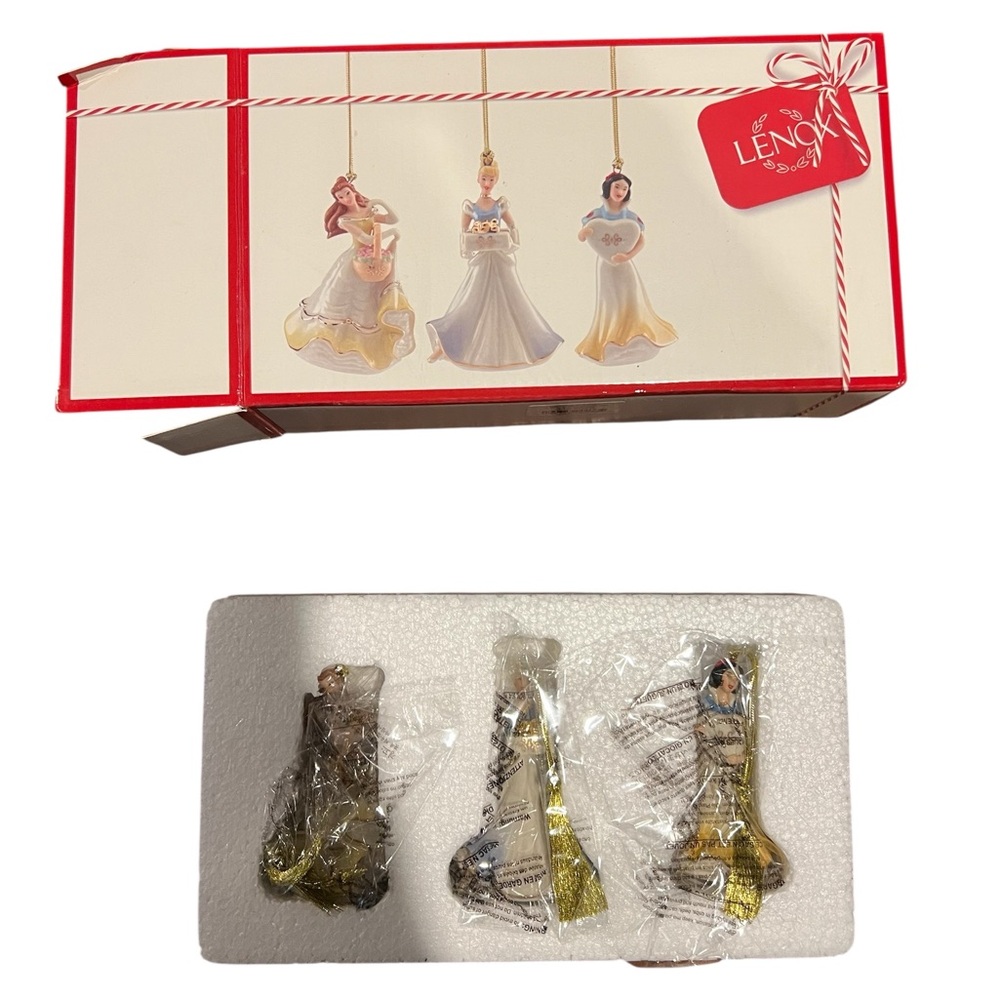Lenox Disney Princess Hanging Ornaments in Gold, White, Pastel